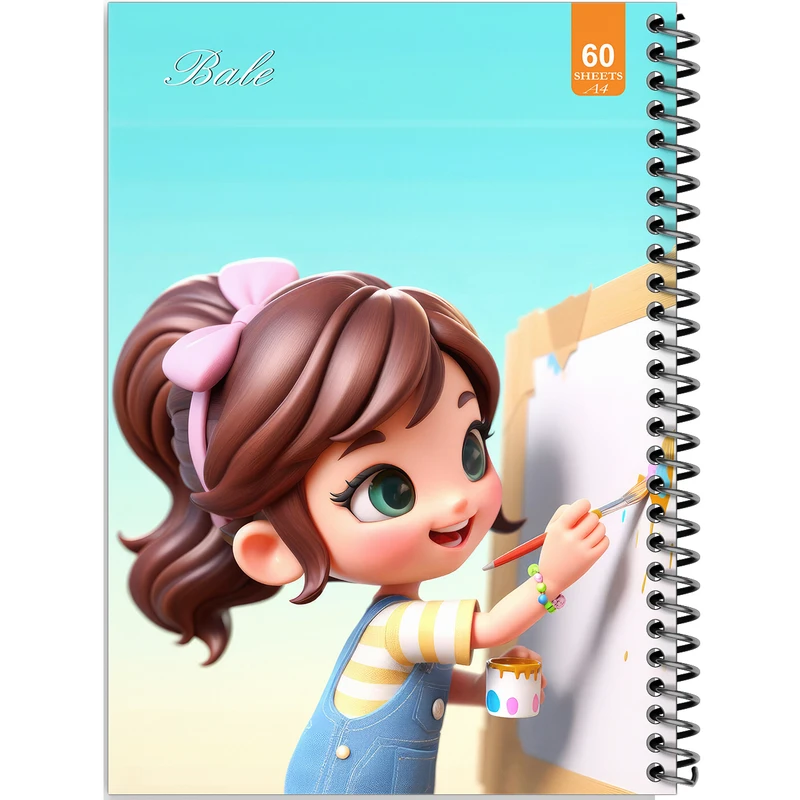 دفتر نقاشی 60 برگ انتشارات بله طرح فانتزی دخترانه طراحی کد A4-O341