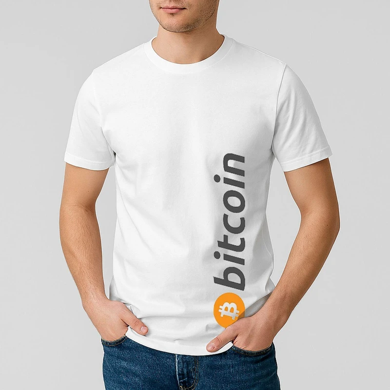 تی شرت آستین کوتاه طرح بیت کوین کد 13415