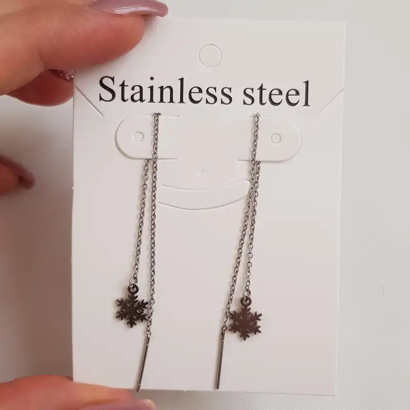 گوشواره زنانه استینلس استیل مدل دانه برف 3260