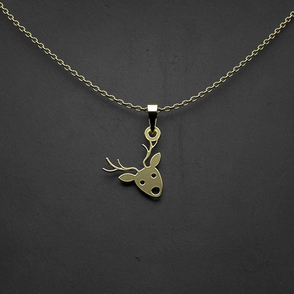 گردنبند طلا 18 عیار زنانه مدوپد مدل گوزن کریسمس کد HH2-1-1047 - - 3