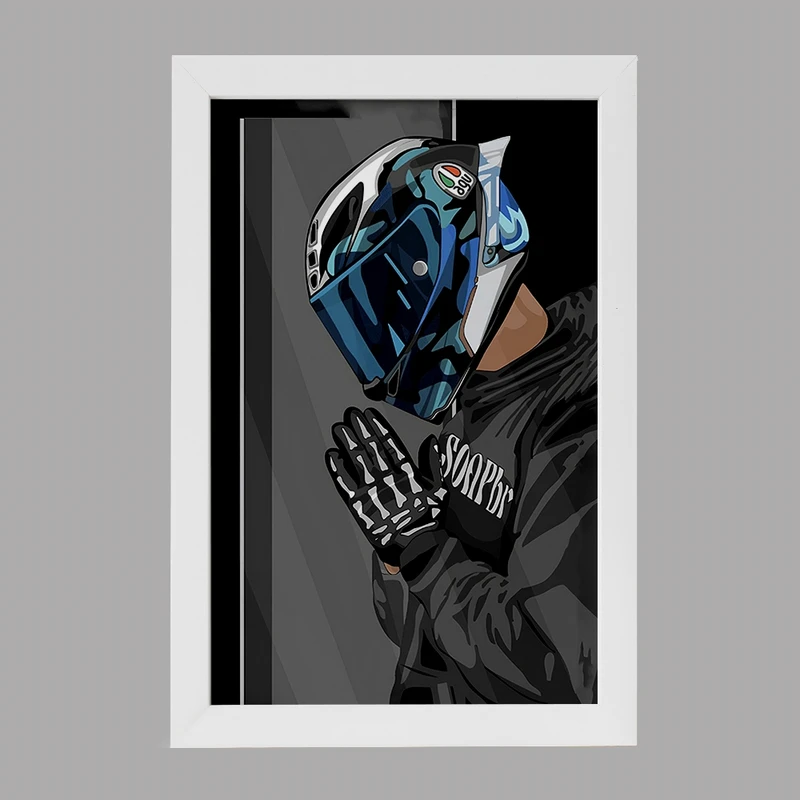 تابلو خندالو مدل پسر و کلاه کاسکت کد F3011