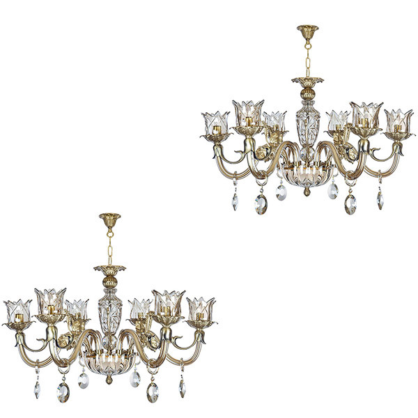 لوستر 6 شعله چشمه نور کد C3331/6-6-Pro بسته 2 عددی