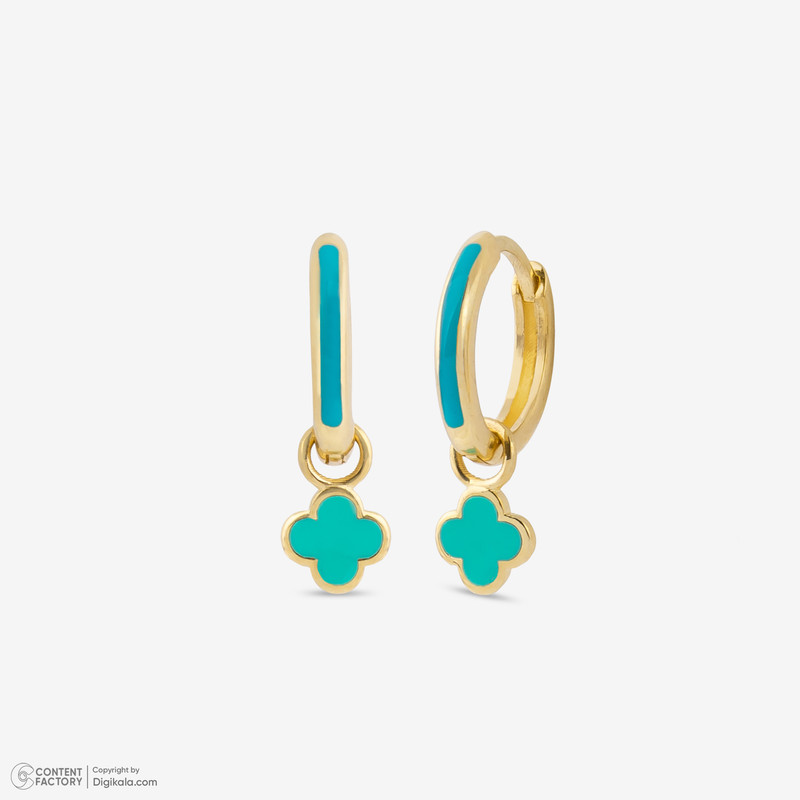 گوشواره حلقه‌ای طلا 18 عیار زنانه با طرح ونکلیف آرپلز گلدم مدل E253001 - 5
