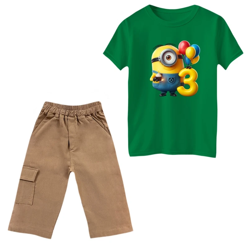 ست تی‌شرت و شلوارک پسرانه مدل مینیون کد 14