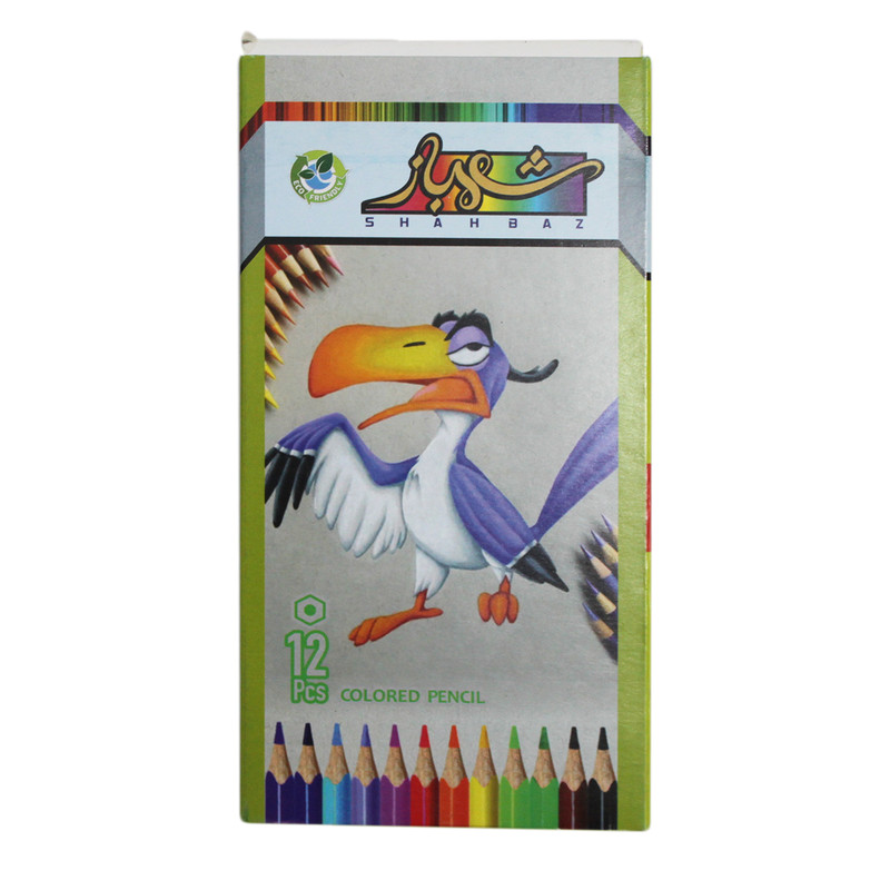 مداد رنگی 12 رنگ شهباز کد 45