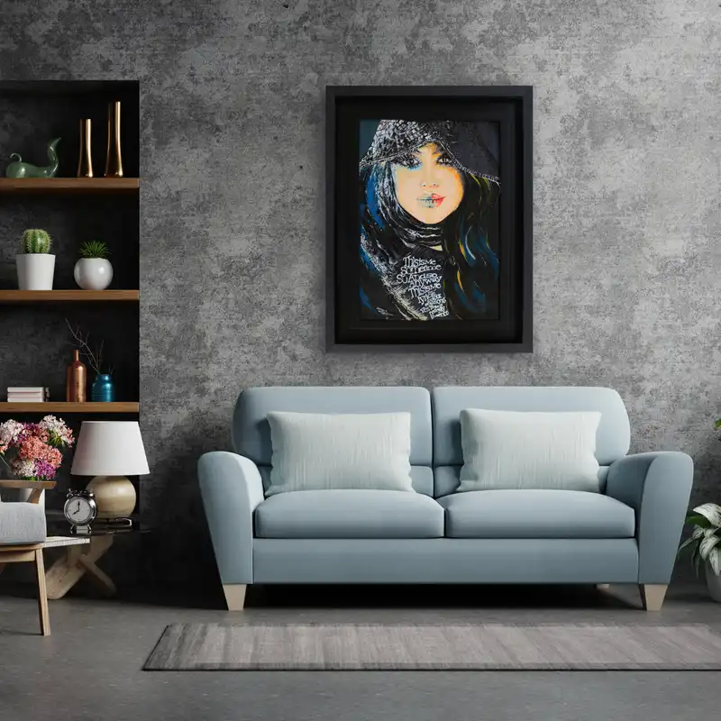 تابلو نقاشی اکریلیک مدل چهره زن کد SH21