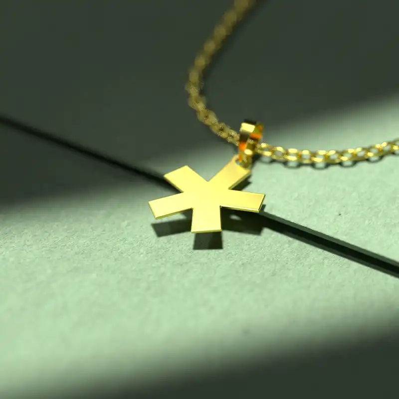 گردنبند طلا 18 عیار زنانه مدوپد مدل هندسی کد F3-1-1211