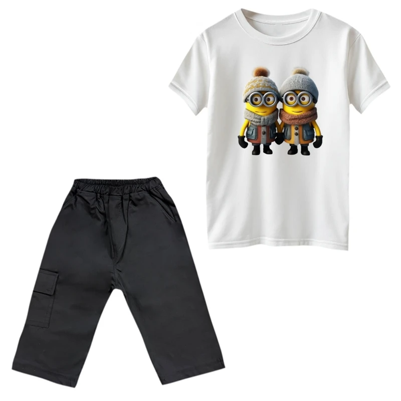 ست تی‌شرت و شلوارک پسرانه مدل مینیون کد 32
