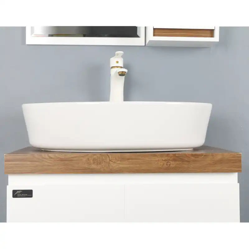 ست کابینت و روشویی دلفین مدل ZN-R13-W-6040 به همراه آینه و باکس