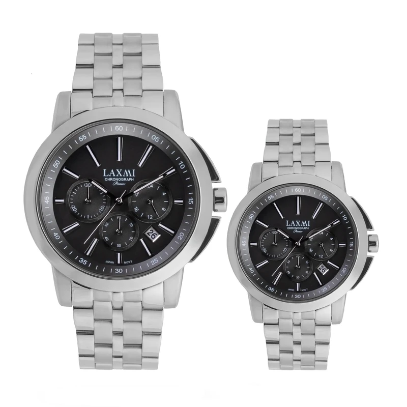 ست ساعت مچی عقربه‌ای کوارتز زنانه و مردانه لاکسمی مدل 8552/3