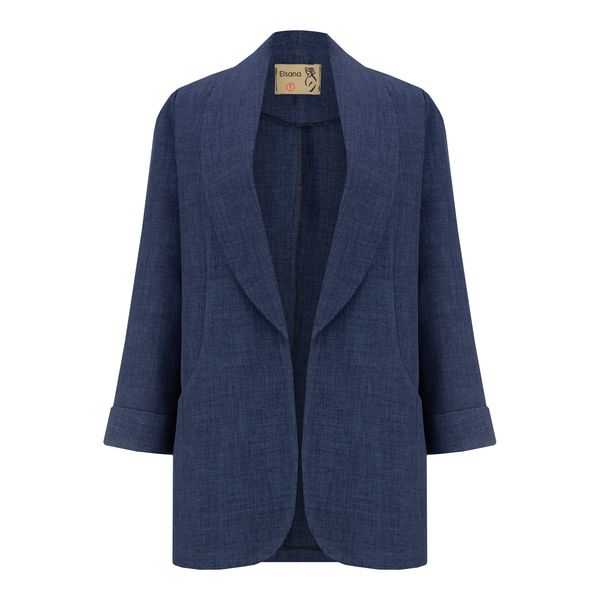 مانتو کتی زنانه السانا مدل هونیا کد 225305 رنگ آبی تیره