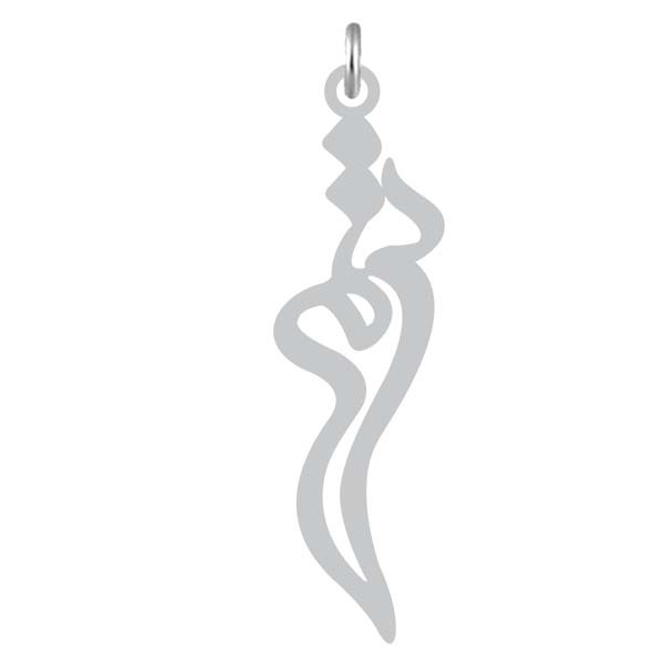آویز گردنبند نقره کرابو طرح ترمه مدل Kn2-1100