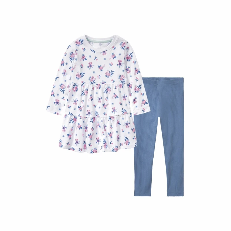 ست تونیک و لگینگ دخترانه لوپیلو مدل Flower best cotton 