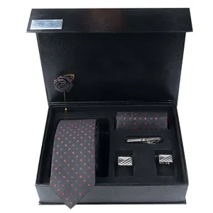 ست کراوات و دستمال جیب و دکمه سردست و گل کت مردانه جیان فرانکو روسی مدل GF-PA968-BK-BOX