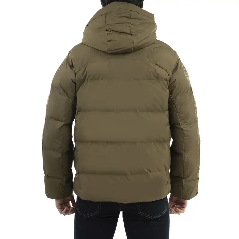 کاپشن مردانه جوتی جینز مدل کلاهدار کد 122143 رنگ سبز زیتونی