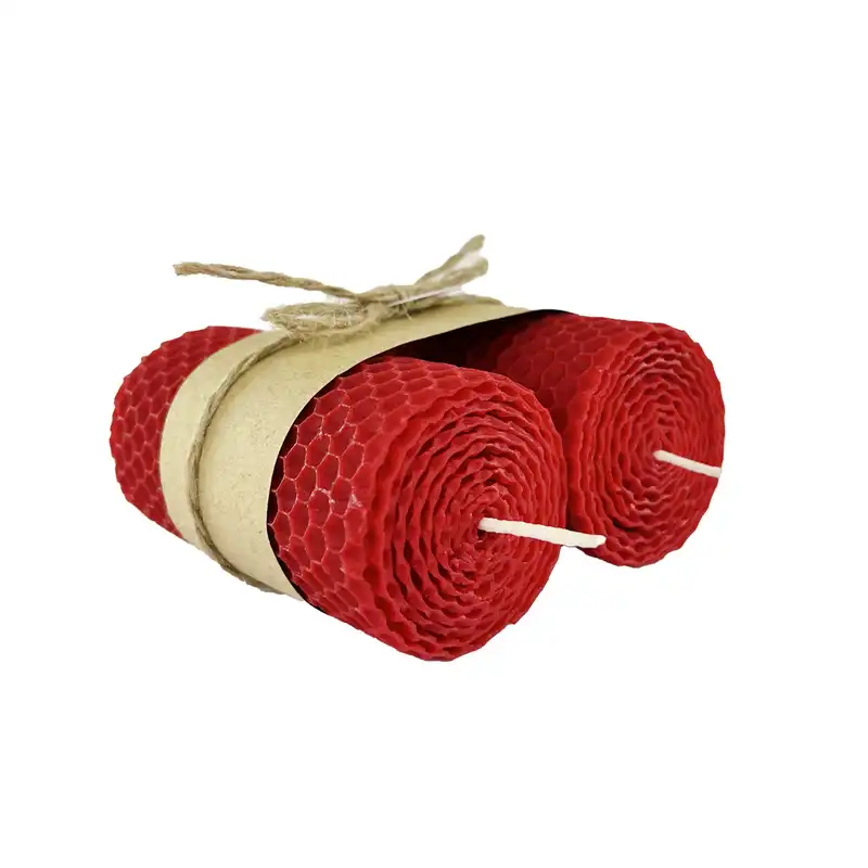 شمع بیزوکس مدل موم عسل استوانه ای مجموعه 2 عددی