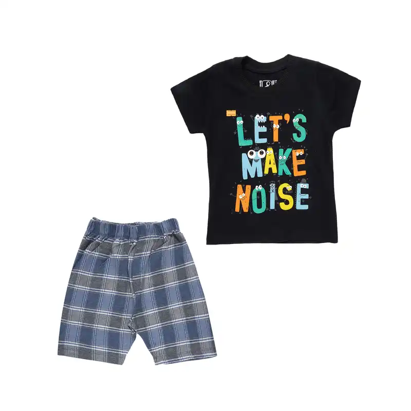 ست تی شرت و شلوارک پسرانه سون پون مدل 4575