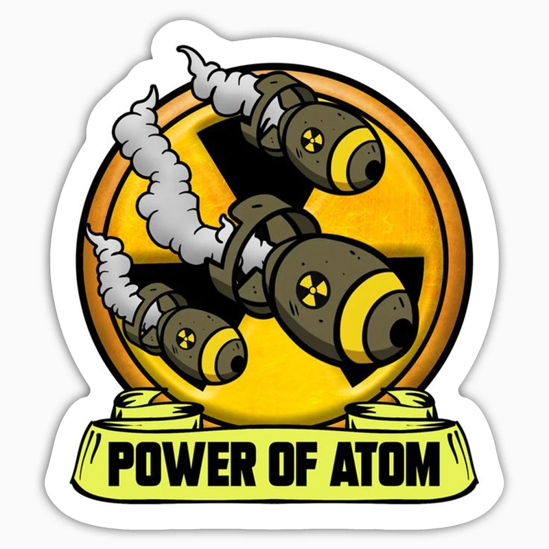 استیکر لپ تاپ و موبایل بووم طرح بمب مدل Power Of Atom کد KT79
