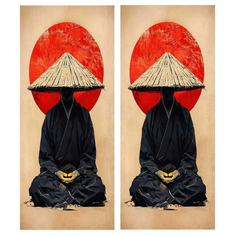 برچسب ستون خودرو طرح چینی کد BS071 بسته دو عددی