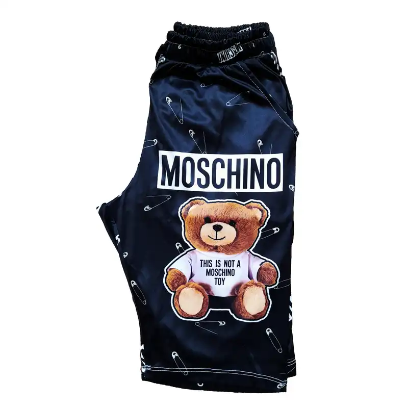 ست تاپ و شلوارک ورزشی مردانه مدل MOSCHINO کد kh01 رنگ مشکی