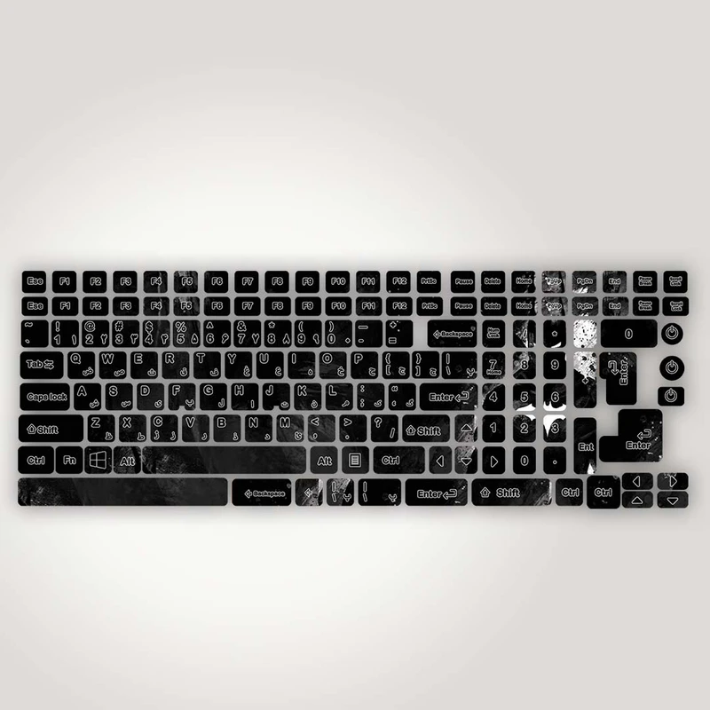 برچسب حروف فارسی کیبورد مدل  knight monochrome bat man کد K-323