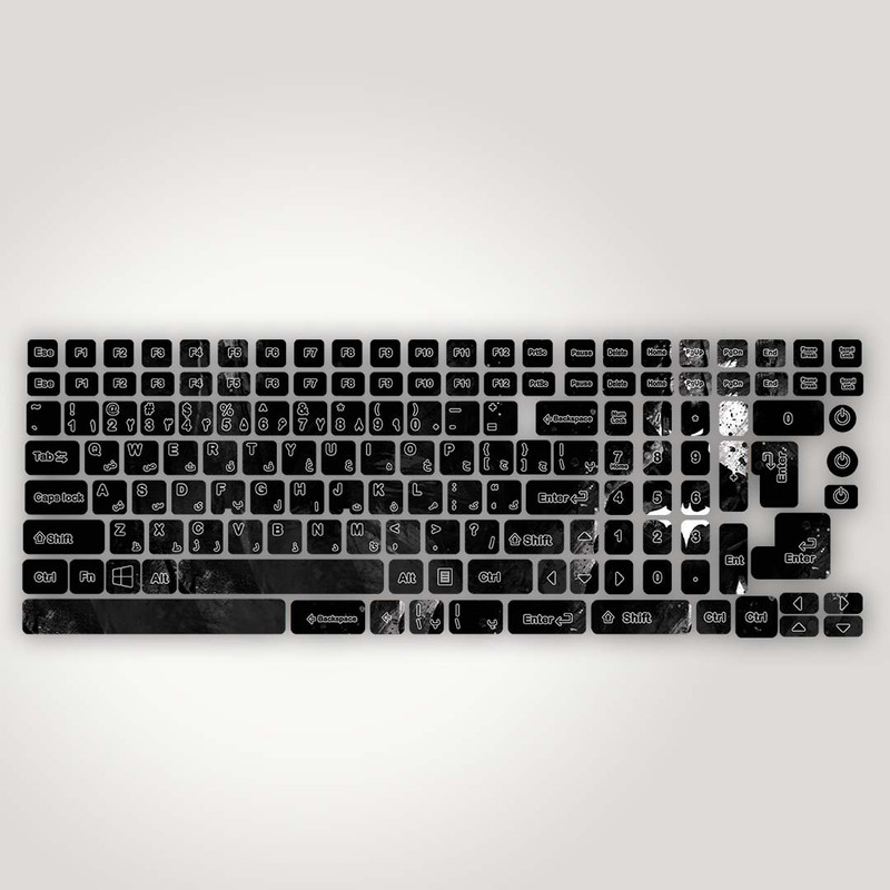 برچسب حروف فارسی کیبورد مدل  knight monochrome bat man کد K-323