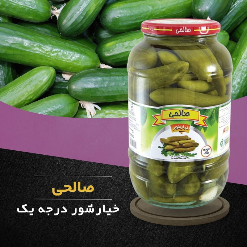 خیارشور سرکه ای صالحی - 1300 گرم مجموعه 2 عددی