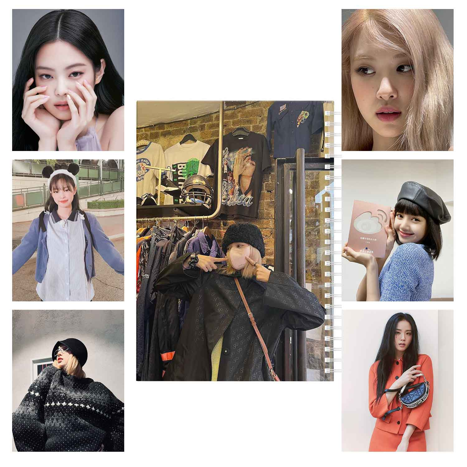 دفتر باژیکان مدل Black Pink کد 20211226 به همراه پوستر مجموعه 6 عددی