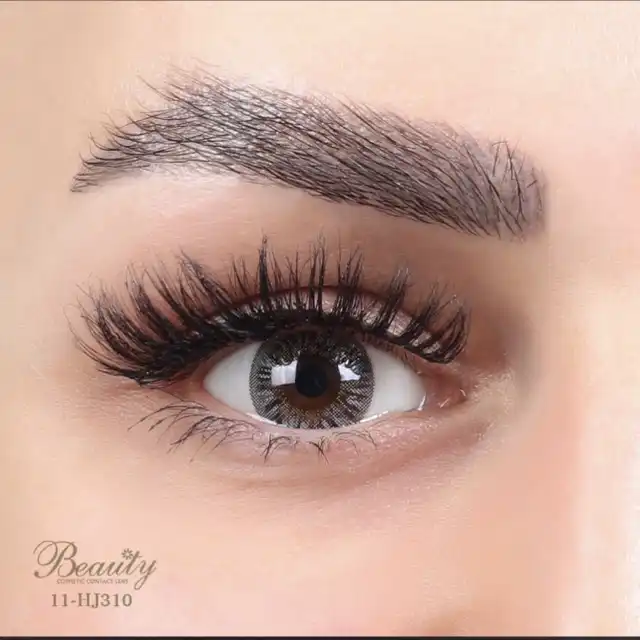 لنز چشم بیوتی شماره 11 مدل HJ310 رنگ طوسی عسلی روشن رگه دار