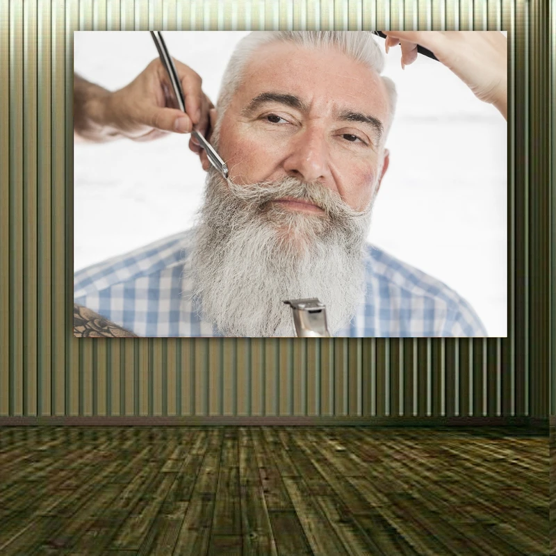 تابلو بوم طرح آرایشگاه مردانه کد BK1207