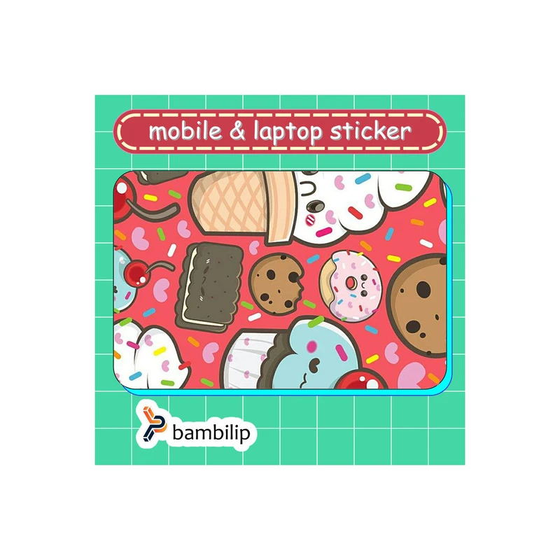 استیکر بامبیلیپ مدل کارت عابر طرح پترن خوشمزه جات کد 3201304