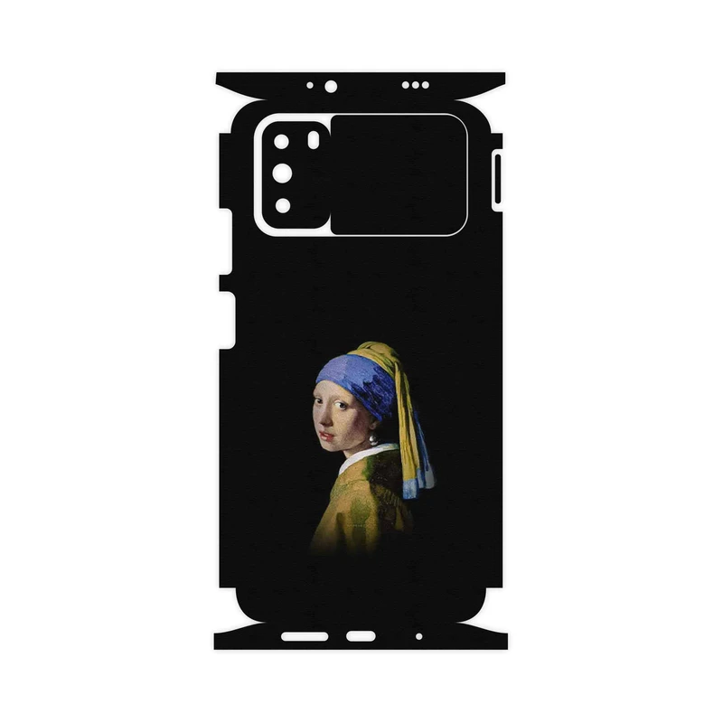 برچسب پوششی ماهوت مدل Girl with a Pearl Earring of Vermeer-FullSkin مناسب برای گوشی موبایل شیائومی Poco M3