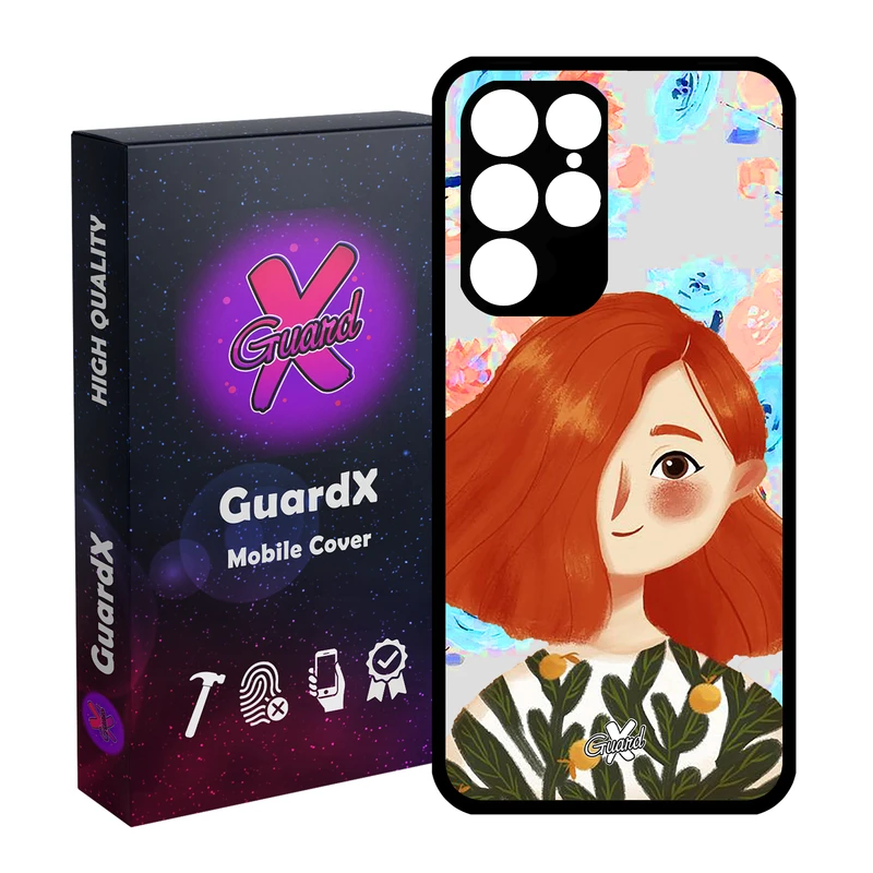 کاور گارد ایکس طرح دختر مدل Glass10324 مناسب برای گوشی موبایل سامسونگ Galaxy S22 Ultra
