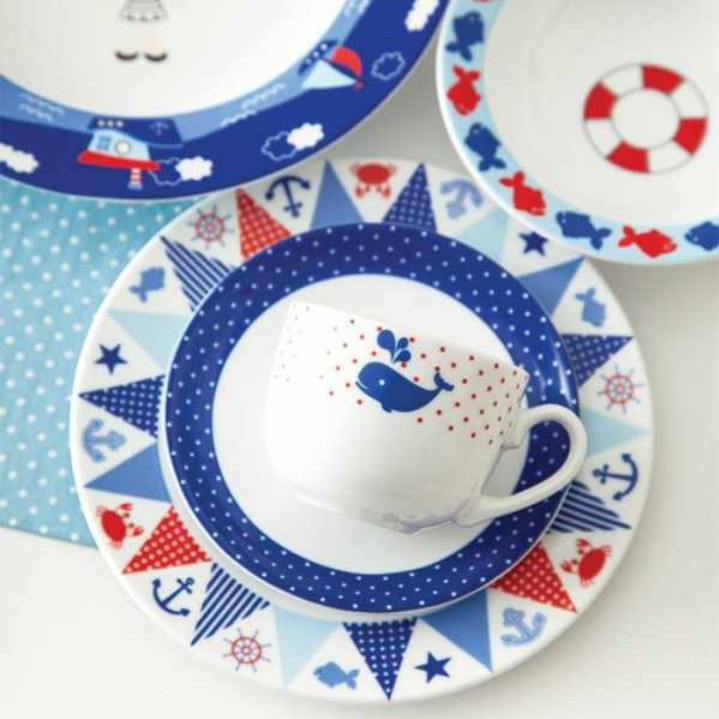 سرویس غذاخوری 5 پارچه کودک چینی زرین ایران طرح دختر ملوان درجه سه