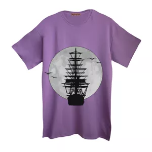 تی شرت آستین کوتاه مردانه مدل ماه و کشتی