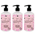 لوسیون بدن سوپکس مدل Shea butter & Aloe vera، مرطوب‌کننده، ضدچین و چروک، حجم 350 میلی‌لیتر مجموعه 3 عددی