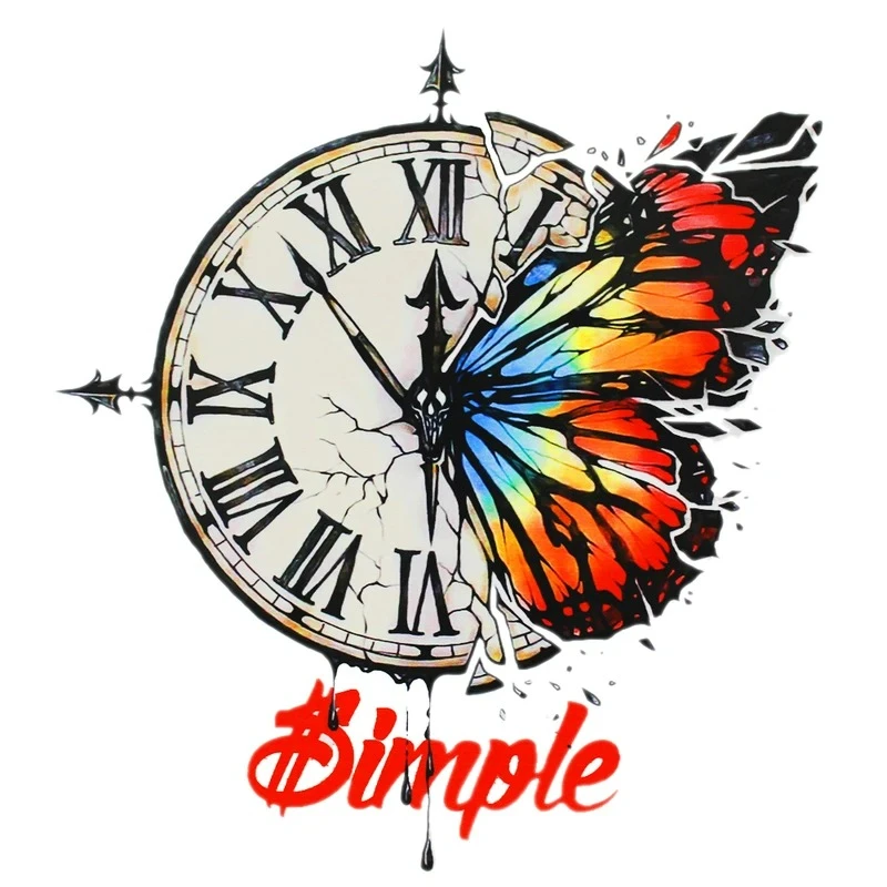 استیکر پارچه و لباس کارانس مدل ساعت و پروانه کد AST-16 بسته 4 عددی