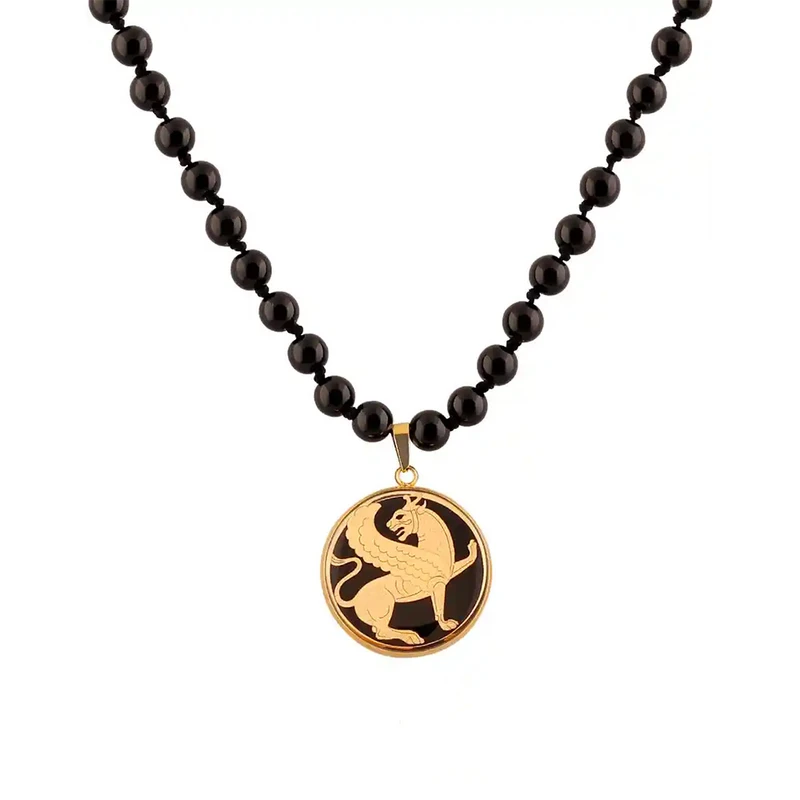 گردنبند مردانه الون مدل شیر بالدار