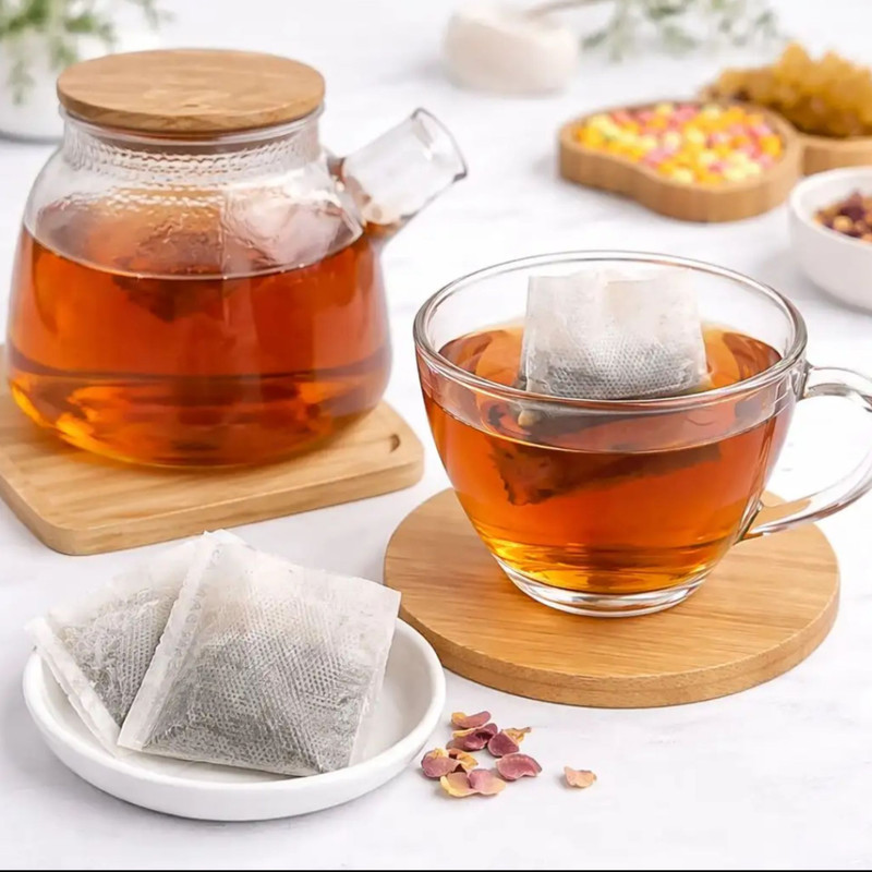 فیلتر چای ارکیده مدل کیسه ای 6 بسته 60 عددی به همراه قاشق چای