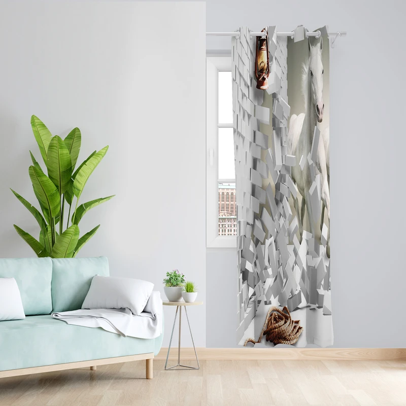 پرده طرح سه بعدی مدل مخمل پانچی کد 2579 z سایز 140x200 سانتی متر