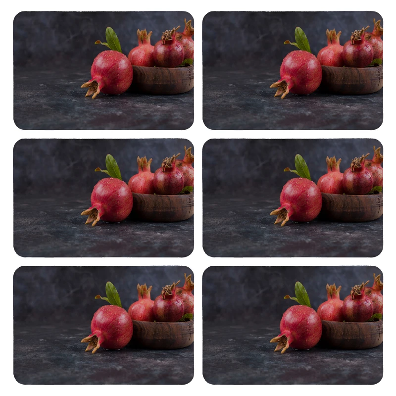 زیربشقابی طرح انار کد 9378 بسته 6 عددی 