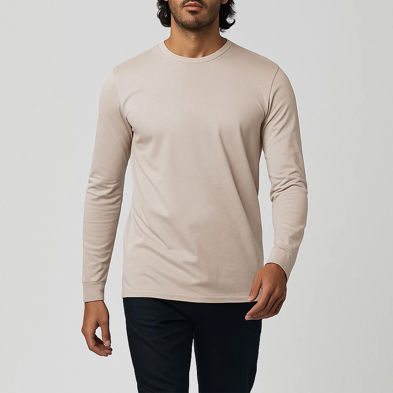 تی شرت آستین بلند مردانه رانژ مدل ساده کد 23RA05 - 414