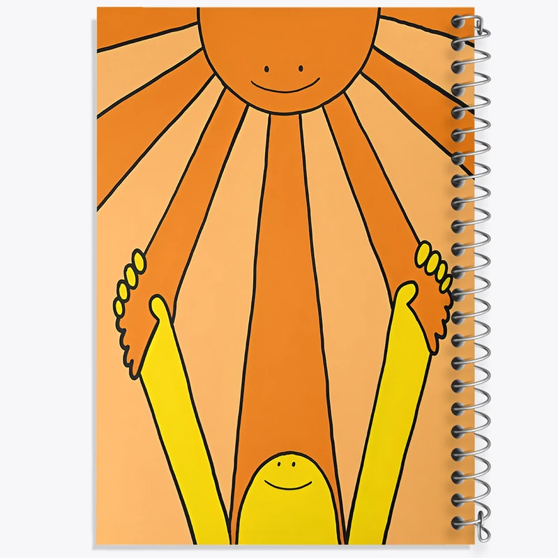 دفتر مشق 100 برگ خندالو طرح شکلک و خورشید کد N4041