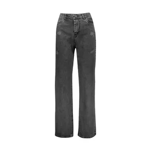 شلوار جین زنانه ویتالیت مدل بگ رنگ زغالی روشن