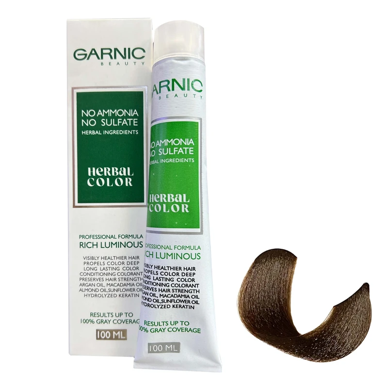 رنگ مو گارنیک مدل NO-AMMONIA شماره 6 حجم 100 میلی لیتر رنگ بلوند تیره
