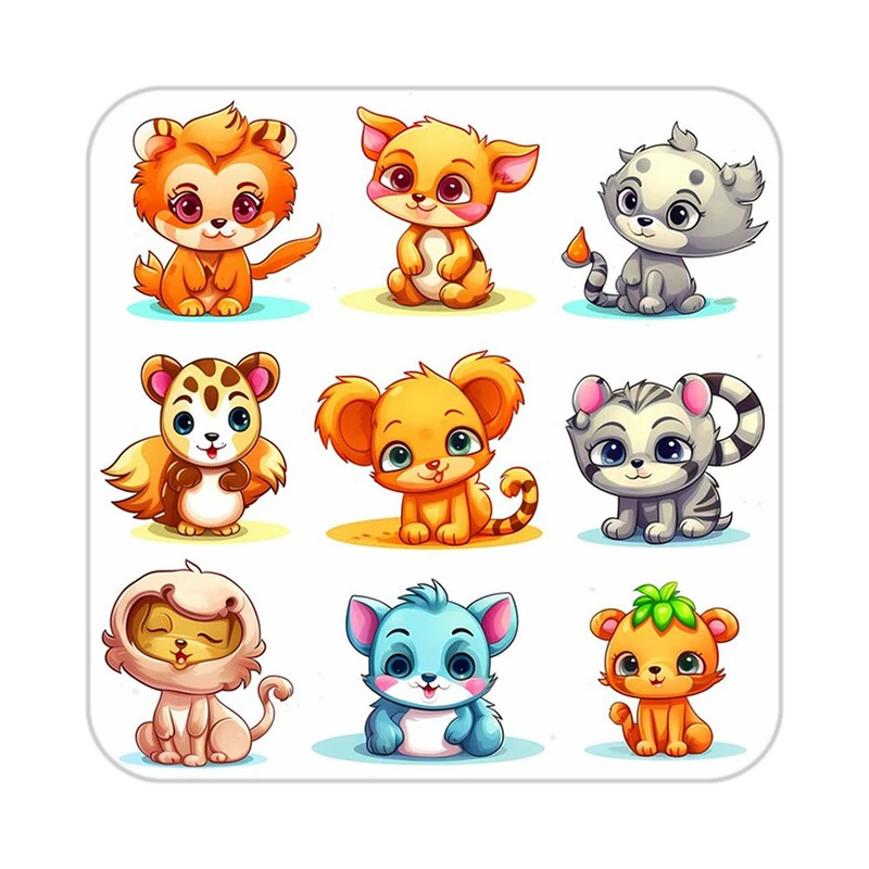 زیر لیوانی کاکتی طرح حیوانات کارتونی مدل mp27817