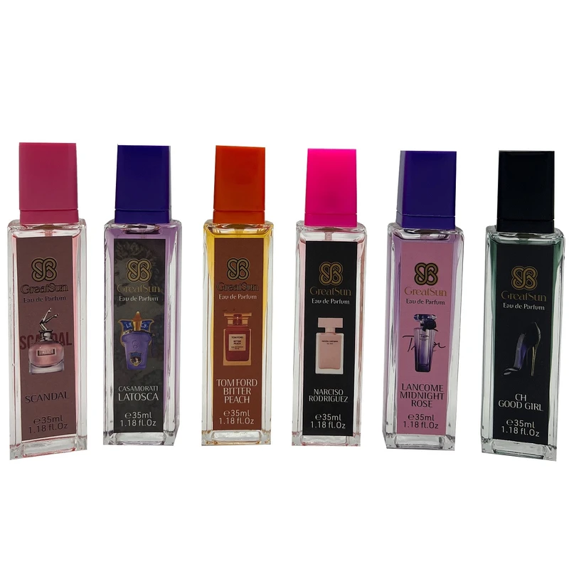 عطر جیبی زنانه گریت سان مدل GS642 با رایحه گرم و خنک حجم 35 میلی لیتر بسته 6 عددی