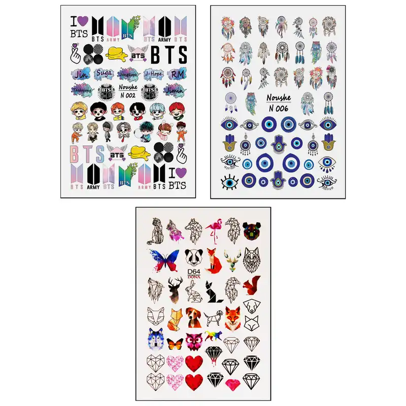 برچسب لنز ناخن کد D64-N002-N006 مجموعه 3 عددی