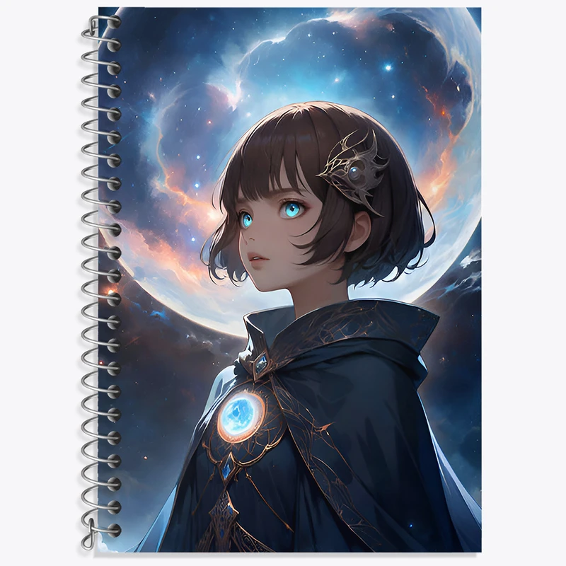 دفتر زبان 50 برگ خندالو مدل دو خط طرح دختر انیمه ای کد N3576