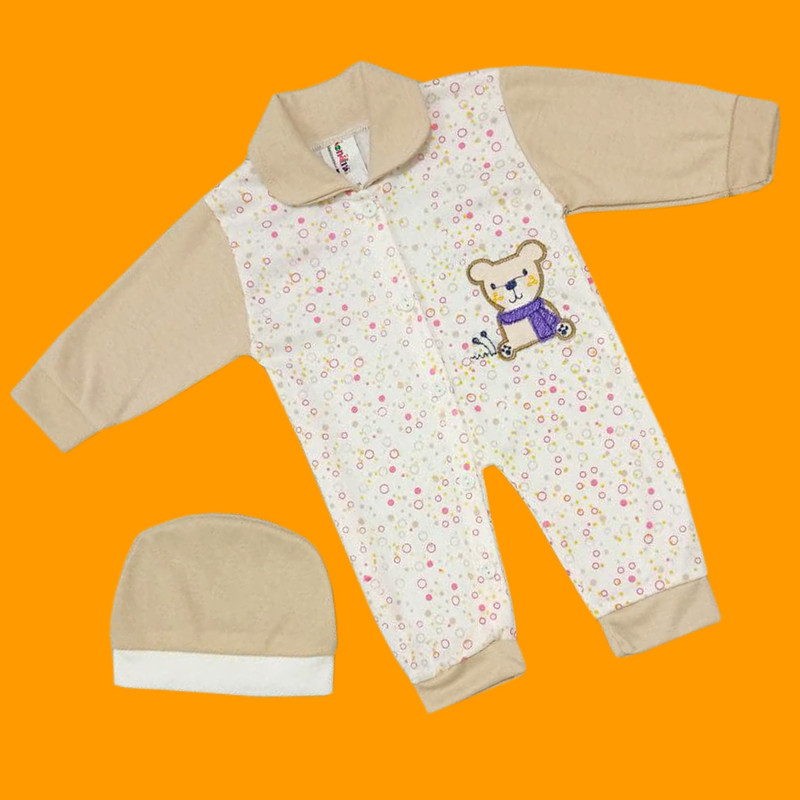 ست سرهمی و کلاه نوزادی مدل p16